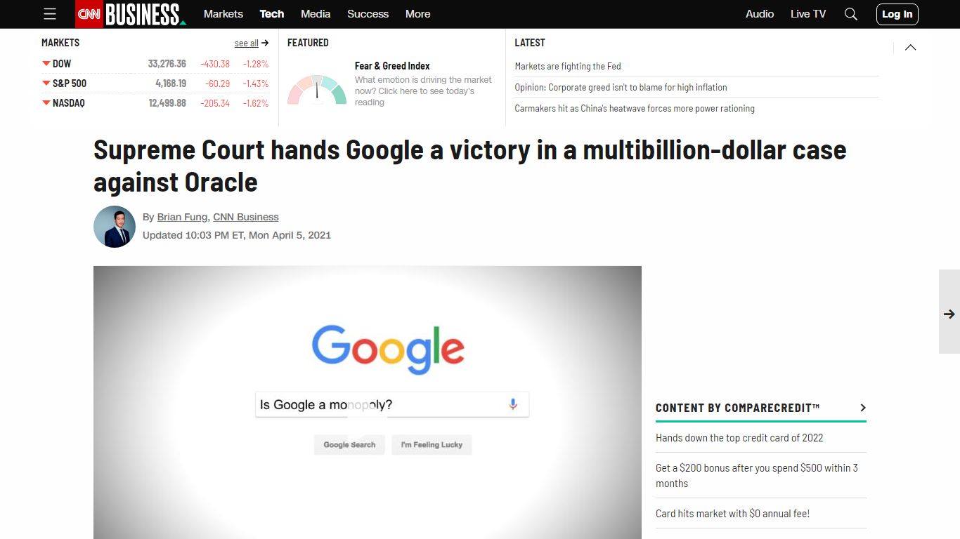 Supreme Court hands Google a victory in a multibillion-dollar case ...
